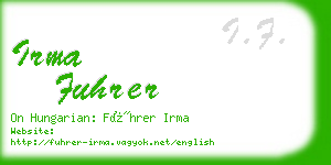 irma fuhrer business card